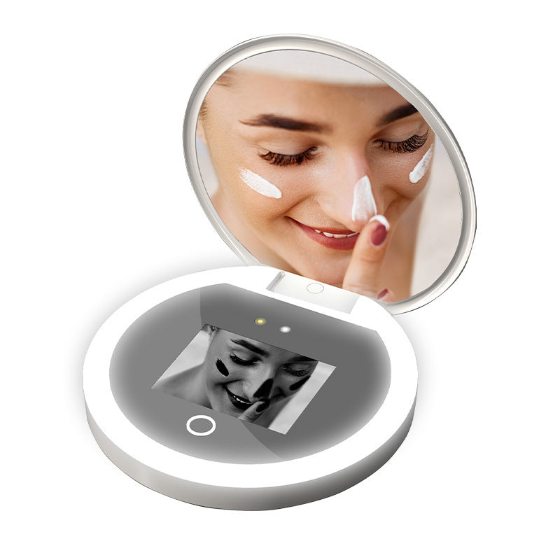 Intelligent Sunscreen UV Makeup Mirror, Handheld LED Beauty, Portable Charging, Eye Protection