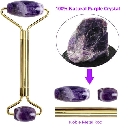 Amethyst Roller Set Heart Shaped Gua Sha Massager