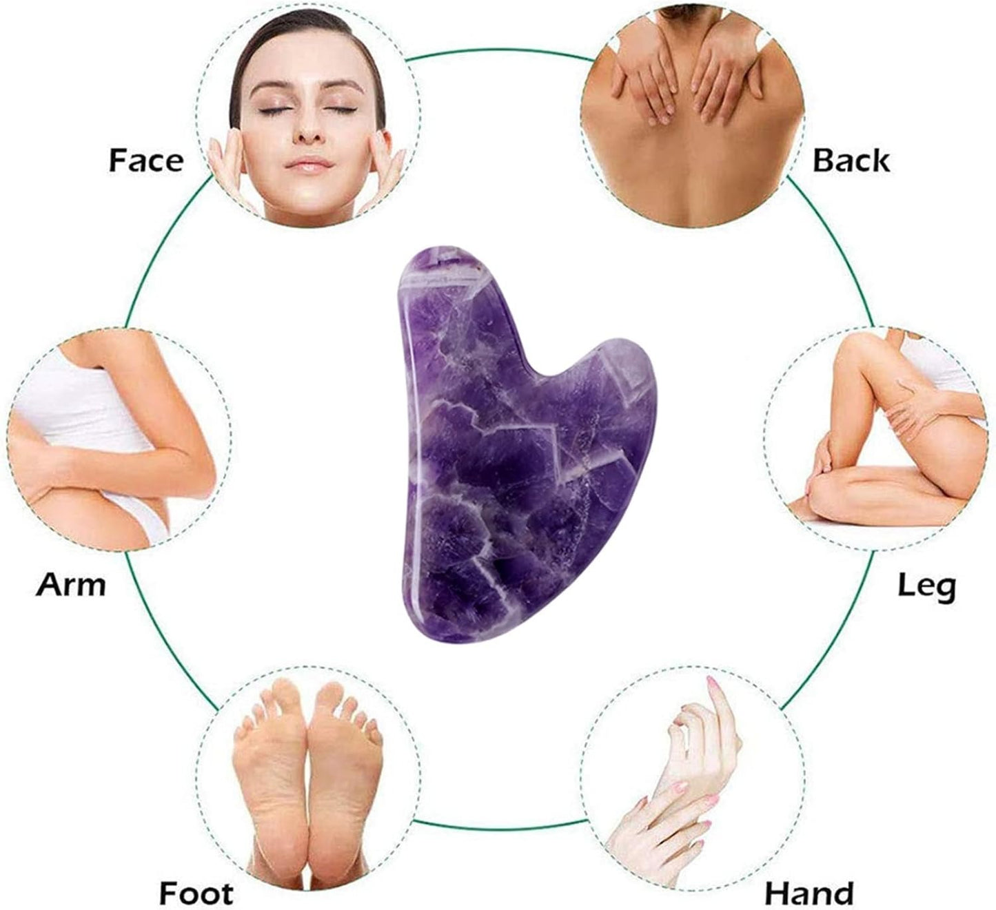 Amethyst Roller Set Heart Shaped Gua Sha Massager